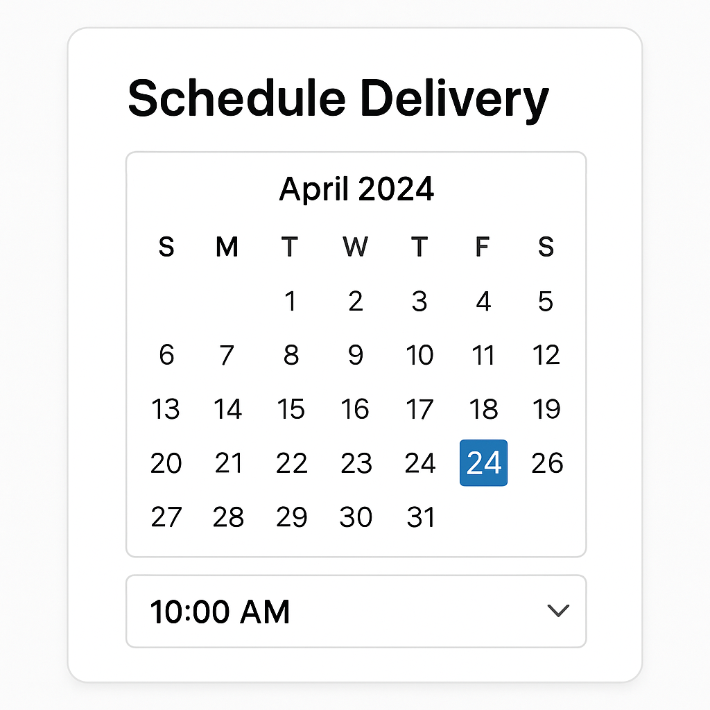 Scheduling fuel delivery interface